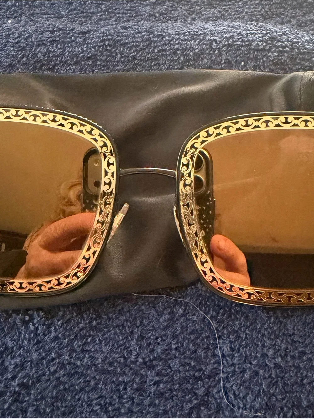 Dolce & Gabbana Gold-Tone Square Sunglasses with Brown Lenses